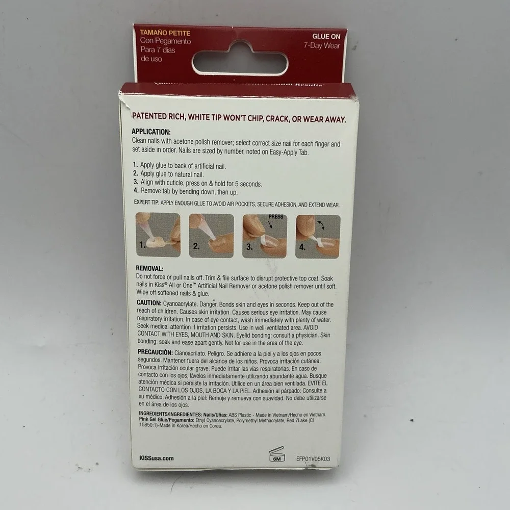 KISS Everlasting French Tip Nails Petite Flexi-Fit 28 ct